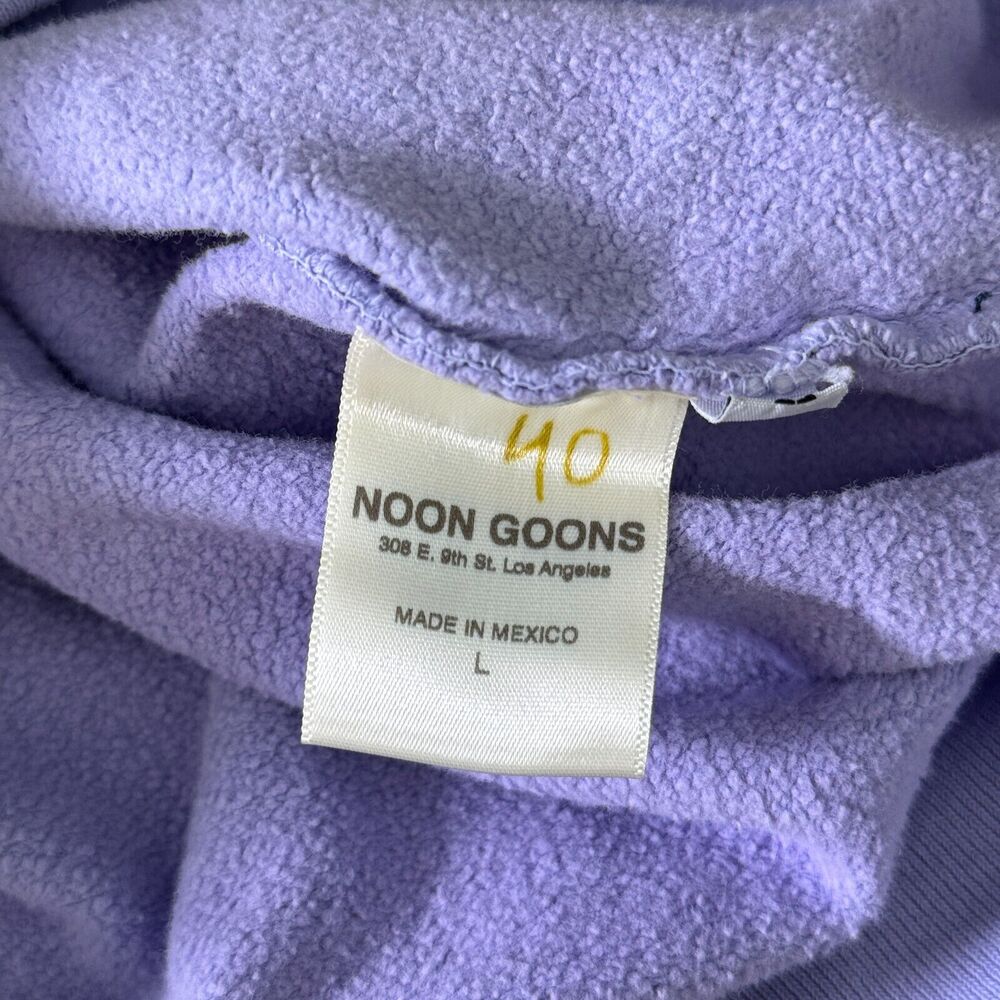 Noon Goons Sweater Men Large Logo Fleece Pullover Sweatshirt Streetwear Lavender - Picture 10 of 14